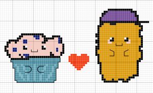 Muffin & Nugget Cross Stitch Concept